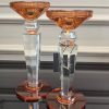TURUNCU RENK 2’li KRİSTAL ŞAMDAN