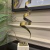 TRAVERTEN KAİDELİ ESKİTME GOLD SARMAL SOYUT OBJE