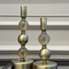 KRİSTAL TOP DETAYLI 2’Lİ ESKİTME GOLD ŞAMDAN