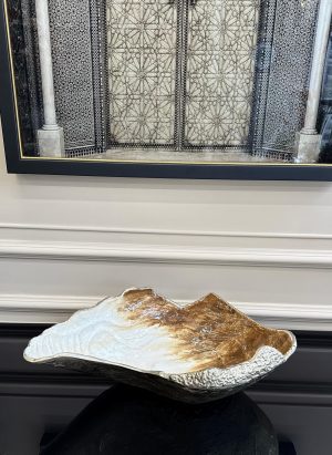 İTHAL GOLD DÖKÜM KAHVE KREM BÜYÜK BOY DEKORATİF KASE