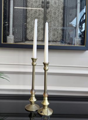 ESKİTME GOLD KRİSTAL TOP DETAYLI 2’Lİ ŞAMDAN