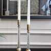 ESKİTME GOLD KRİSTAL DETAYLI 2’Lİ ŞAMDAN
