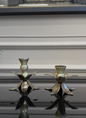 ESKİTME GOLD YAPRAK DETAYLI 2’Lİ ŞAMDAN