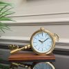 AHŞAP KAİDELİ GOLD ANAHTAR MASA SAATİ
