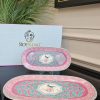 PORSELEN KUŞ DESENLİ 2'Lİ PEMBE KAYIK TABAK