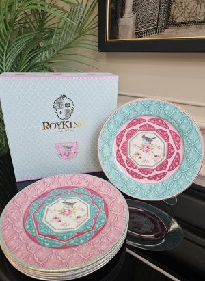 PORSELEN KUŞ DESENLİ 6'LI SERVİS TABAĞI