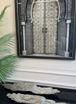 İTHAL GÜMÜŞ DÖKÜM 2’Lİ YATAY DALGALI DEKORATİF OBJE