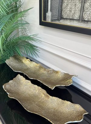 ESKİTME GOLD DÖKÜM BÜYÜK BOY DEKORATİF TABAK