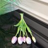5 KAFALI PEMBE BEYAZ GEÇİŞLİ ISLAK LALE DEMETİ