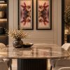 GOLD KABARTMALI RENKLİ BASKI DESEN 2'Lİ CAM TABLO SETİ