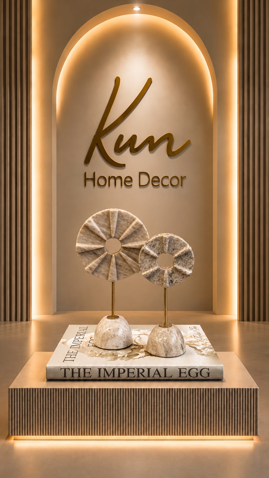 2’Lİ MERMER ESKİTME GOLD DETAYLI DİSK